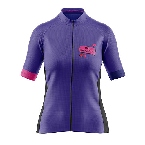 

21Grams Women's Short Sleeve Cycling Jersey Summer Spandex Polyester Purple Bike Jersey Top Mountain Bike MTB Road Bike Cycling Quick Dry Moisture Wicking Breathable Sports Clothing Apparel