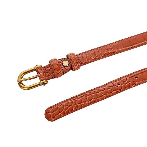 

new ladies leather pants belt crocodile pattern fashion casual decoration suit pants waist pin buckle leather female belt