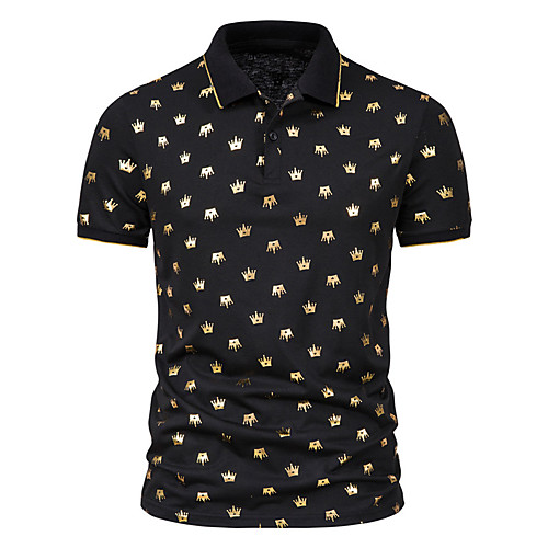 

Men's Golf Shirt Tennis Shirt Other Prints Polka Dot Short Sleeve Casual Tops Simple Classic Wine White Black