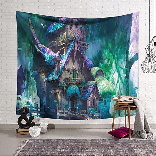 

Tree House Fantasy Wall Tapestry Art Decor Blanket Curtain Hanging Home Bedroom Living Room Decoration Polyester