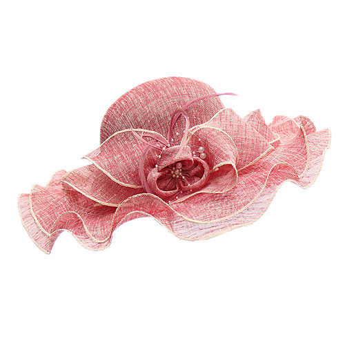 

Women's Party Hat Vacation Outdoor Flower Solid Color Black Pink Hat