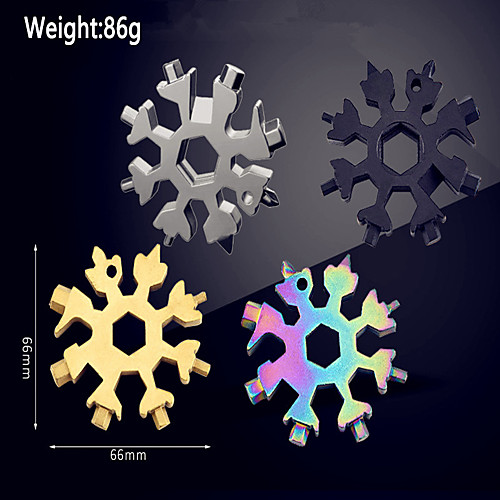 

Snowflake Shape Multifunctional Tool,Multipurpose Stainless Steel Wrench Tool Combination Keychain Portable High Carbon Steel Screwdriver