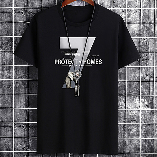 

Men's Unisex Tee T shirt Hot Stamping Graphic Prints Elephant Plus Size Zero two Print Short Sleeve Casual Tops Cotton Basic Designer Big and Tall White Black Gray