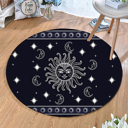 

Round 5mm Area Rugs Machine Made Polyster Non Skid Modern 3D