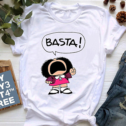 

Inspired by Mafalda Cosplay Anime Cartoon Polyester / Cotton Blend Print Harajuku Graphic Kawaii T-shirt For Women's / Men's