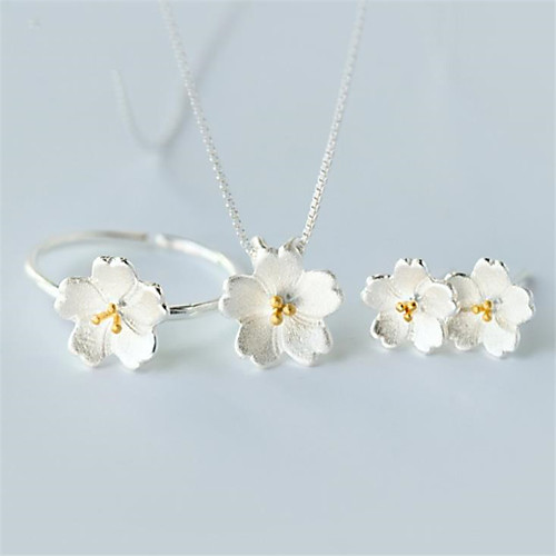 

Women's White Cubic Zirconia Jewelry Set Earrings Set Geometrical Flower Snowflake Crown Artistic Fashion Classic Trendy Sweet Imitation Pearl Rhinestone Earrings Jewelry Silver For Christmas Party