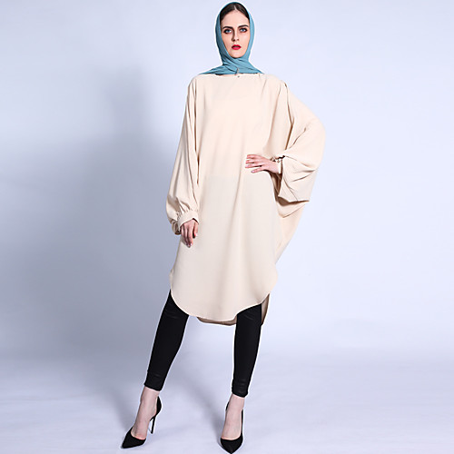 

Arabian Adults Women's Cosplay Abaya Dress Arabian Dress For Party Halloween Chemical Fiber Solid Color Halloween Carnival Masquerade Dress
