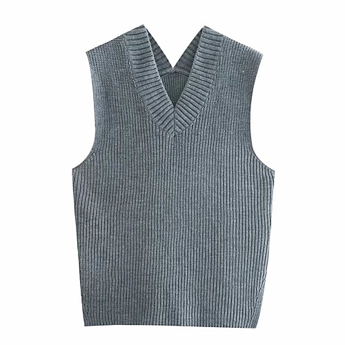 

fashion trend women's clothing bloggers four-color knitted vest european and american style solid color loose thick needle knitted vest