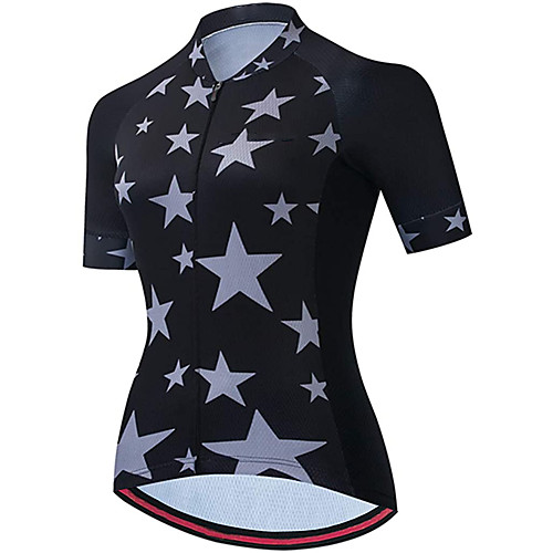 

21Grams Women's Short Sleeve Cycling Jersey Summer Spandex Black Stars Bike Top Mountain Bike MTB Road Bike Cycling Sports Clothing Apparel / Stretchy / Athleisure