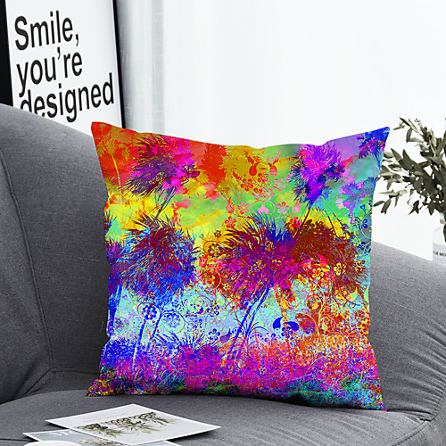 

1 Pc Polyester Pillow Cover Floral Geometric 3D Simple Square Zipper Traditional Classic