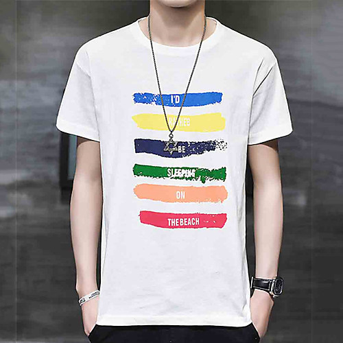 

Men's Unisex Tee T shirt Hot Stamping Graphic Prints Letter Plus Size Print Short Sleeve Casual Tops Cotton Basic Fashion Designer Big and Tall White