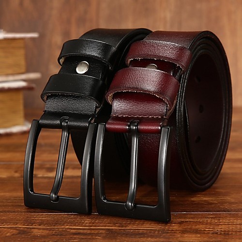 

Men's Wide Belt Leather Belt Solid Colored