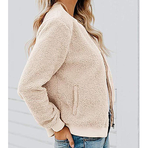 

Women's Loose Short Mini Dress ArmyGreen Cream color Blushing Pink Red Wine Gray Black Long Sleeve Solid Color Fall Spring Casual 2021 S M L XL 2XL / Cotton / Cotton