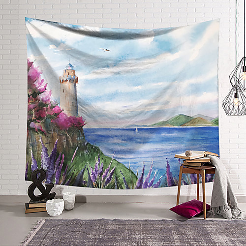

Ocean Landscape Wall Tapestry Art Decor Blanket Curtain Hanging Home Bedroom Living Room Decoration Polyester
