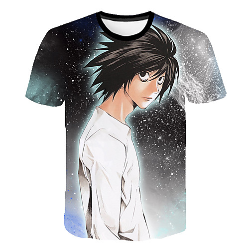 

Inspired by Death Note Cosplay Anime Cartoon 100% Polyester 3D Harajuku Graphic Kawaii T-shirt For Women's / Men's