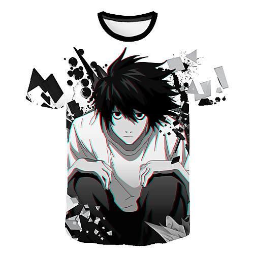 

Inspired by Death Note Cosplay Anime Cartoon 100% Polyester 3D Harajuku Graphic Kawaii T-shirt For Women's / Men's