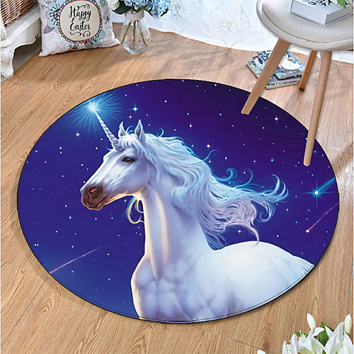 

Round 5mm Area Rugs Machine Made Polyster Non Skid Modern 3D