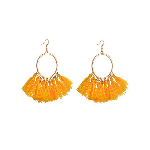 

Fan tassel Dangle Earrings Drop Earrings Fashion Fringe Earrings Female Fan-shaped Color Popular