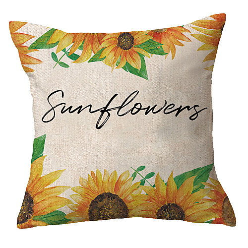 

Sunflower Double Side Cushion Cover 1PC Soft Decorative Square Throw Pillow Cover Cushion Case Pillowcase for Bedroom Livingroom Superior Quality Machine Washable Outdoor Cushion for Sofa Couch Bed Chair