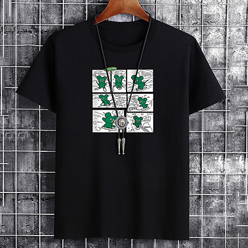 

Men's Unisex Tee T shirt Hot Stamping Graphic Prints Letter Animal Plus Size Print Short Sleeve Casual Tops Cotton Basic Fashion Designer Big and Tall White Black Khaki