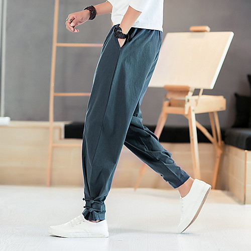 

Men's Stylish Sporty Casual / Sporty Streetwear Comfort Daily Sports Jogger Pants Trousers Pants Solid Color Full Length Drawstring Elastic Drawstring Design ArmyGreen Blue Wine Black Dark Gray