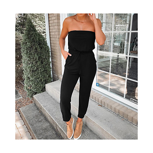 

Women's Casual 2021 Sapphire Red Wine Black Jumpsuit Solid Color