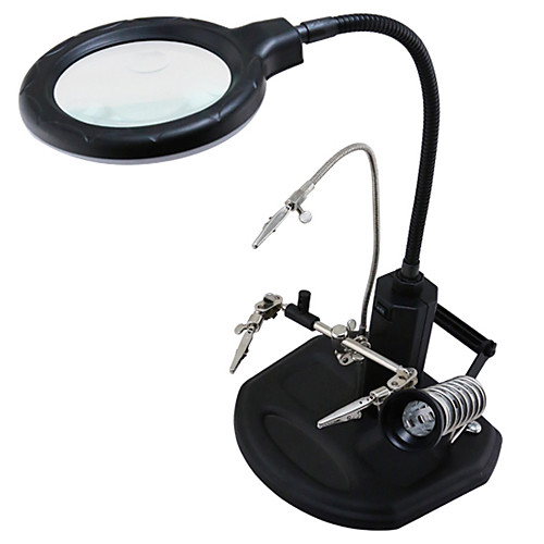 

BST-308L LED Magnifier with auxiliary clip Repair table magnifying glass with iron frame tin wire frame welding workbench Magnifier with auxiliary clip for phone