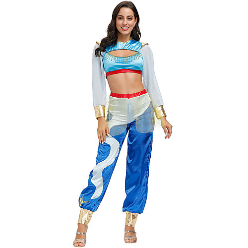 

Princess Cosplay Costume Outfits Women's Movie Cosplay Cosplay Halloween Blue Top Pants Halloween Carnival Masquerade Polyester
