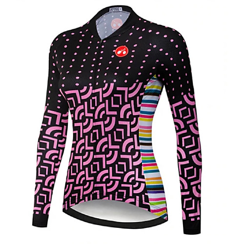 

21Grams Women's Long Sleeve Cycling Jersey Summer Spandex Polyester Black Bike Jersey Top Mountain Bike MTB Road Bike Cycling Quick Dry Moisture Wicking Breathable Sports Clothing Apparel