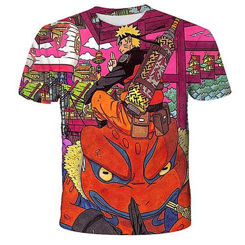 

Inspired by Naruto Naruto Uzumaki Anime Cartoon 100% Polyester 3D Harajuku Graphic Kawaii T-shirt For Women's / Men's