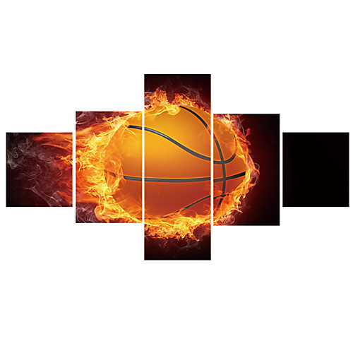 

5 Panels Wall Art Poster Prints Painting Artwork Picture HD Self Adhere Sports Basketball Home Decoration Décor Rolled Canvas No Frame Unframed Unstretched