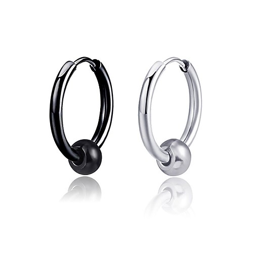 

Men's Earrings Classic Holiday Birthday Stylish Simple Stainless Steel Earrings Jewelry Silver / White / Black For Street Formal Date Festival 1pc