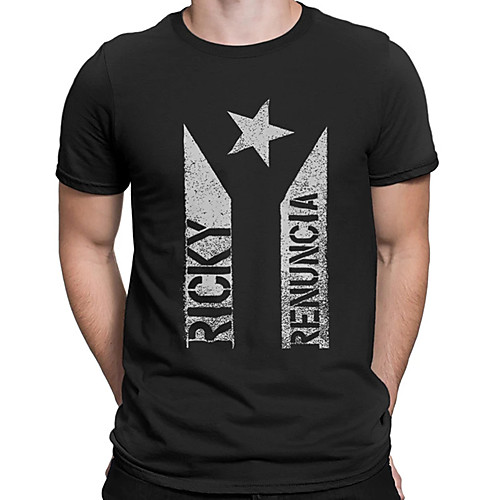 

Men's Unisex Tee T shirt Hot Stamping Graphic Prints Star Letter Plus Size Print Short Sleeve Casual Tops Cotton Basic Designer Big and Tall Black
