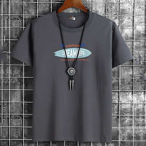 

Men's Unisex Tee T shirt Hot Stamping Graphic Prints Letter Plus Size Print Short Sleeve Casual Tops Cotton Basic Fashion Designer Big and Tall White Black Khaki