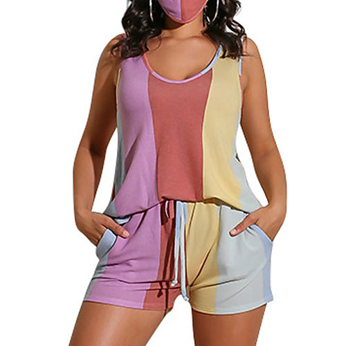 

Women's Plus Size Suits Loungewear Sets Modern Style Multi Color Tie Dye Polyester Casual Casual / Daily Tank Top Shorts Round Neck Street Daily Wear Short Sleeve / Going out