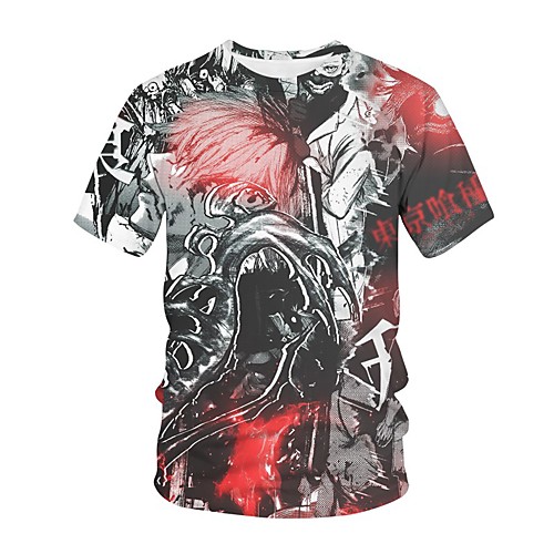 

Inspired by Tokyo Ghoul Cosplay Anime Cartoon 100% Polyester 3D Harajuku Graphic Kawaii T-shirt For Women's / Men's