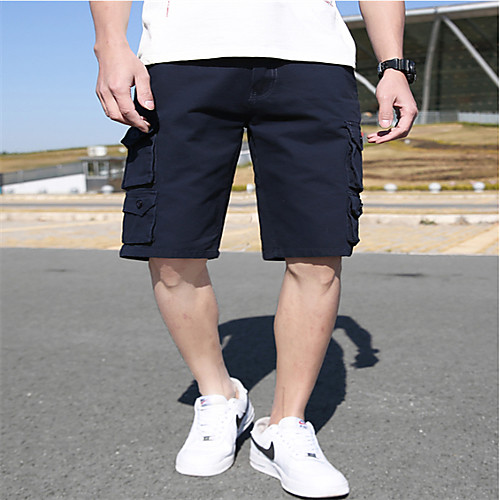 

Men's Cargo Shorts Shorts Tactical Cargo Pants Solid Colored Knee Length Blue Army Green Black Khaki Gray