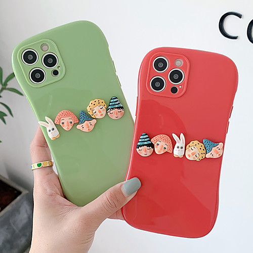 

Phone Case For Apple Back Cover iPhone 12 Pro Max 11 SE 2020 X XR XS Max 8 7 Shockproof Dustproof Cartoon Solid Colored TPU