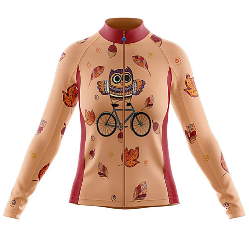 

21Grams Women's Long Sleeve Cycling Jersey Spandex Orange Leaf Bike Top Mountain Bike MTB Road Bike Cycling Quick Dry Moisture Wicking Sports Clothing Apparel / Stretchy / Athleisure