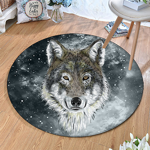 

Round 5mm Area Rugs Machine Made Polyster Non Skid Modern 3D