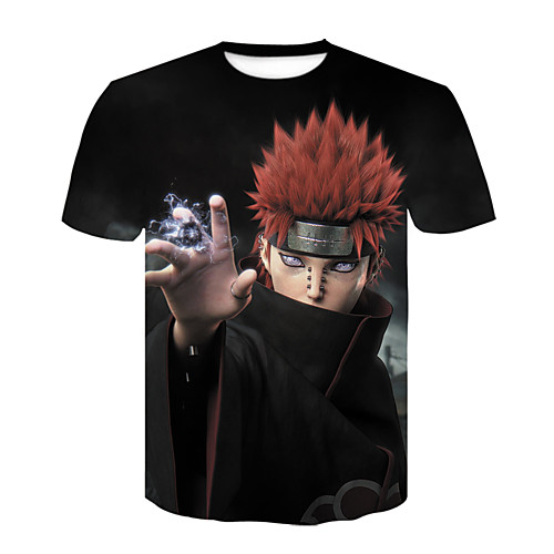 

Inspired by Naruto Uchiha Sasuke Anime Cartoon 100% Polyester 3D 3D Harajuku Graphic T-shirt For Women's / Men's