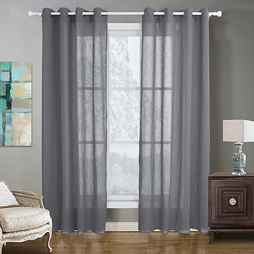 

Classic Semi-Sheer Two Panels Curtain Living Room Curtains