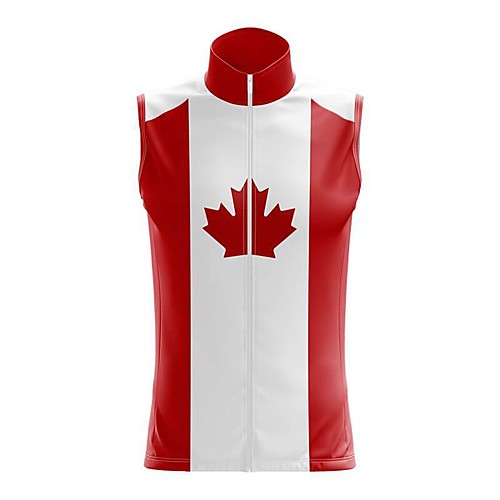 

21Grams Women's Sleeveless Cycling Jersey Summer Spandex Red and White Canada Bike Top Mountain Bike MTB Road Bike Cycling Sports Clothing Apparel / Stretchy / Athleisure