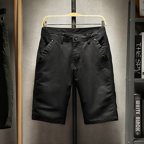 

Men's Basic Shorts Breathable Daily Chinos Shorts Pants Solid Colored Short Zipper Pocket Gray