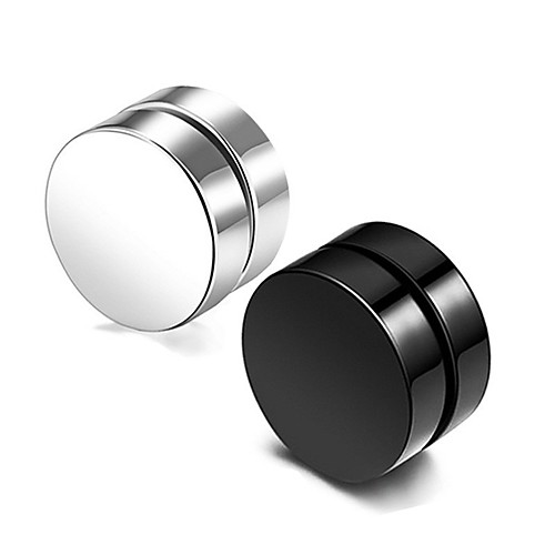 

Men's Earrings Classic Holiday Birthday Stylish Simple Stainless Steel Earrings Jewelry Silver / Black For Street Formal Date Festival 1pc