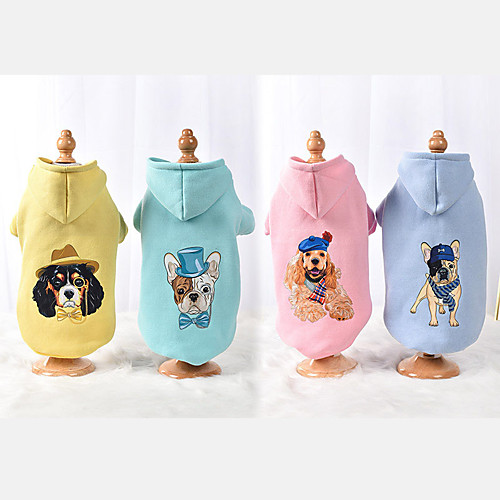 

Dog Hoodie Dog Costume Cartoon Printed Animal Leisure Adorable Dailywear Casual / Daily Dog Clothes Puppy Clothes Dog Outfits Breathable Yellow Blue Pink Costume for Girl and Boy Dog Cotton S M L XL