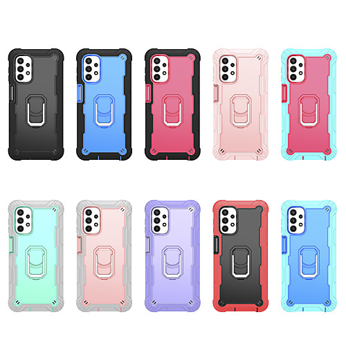

Bumper Phone Cover For Samsung Galaxy A52 A72 A32 A12 A02s Shockproof Dustproof Ring Holder Back Cover For Samsung Galaxy S20 FE 5G