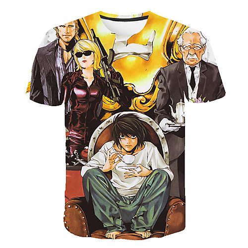 

Inspired by Death Note Cosplay Anime Cartoon 100% Polyester 3D Harajuku Graphic Kawaii T-shirt For Women's / Men's