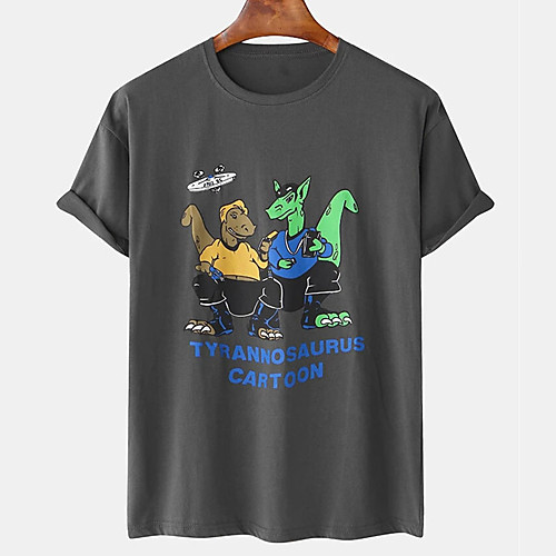 

Men's Unisex Tee T shirt Hot Stamping Cartoon Graphic Prints Letter Plus Size Print Short Sleeve Casual Tops Cotton Basic Designer Big and Tall White Black Dark Gray