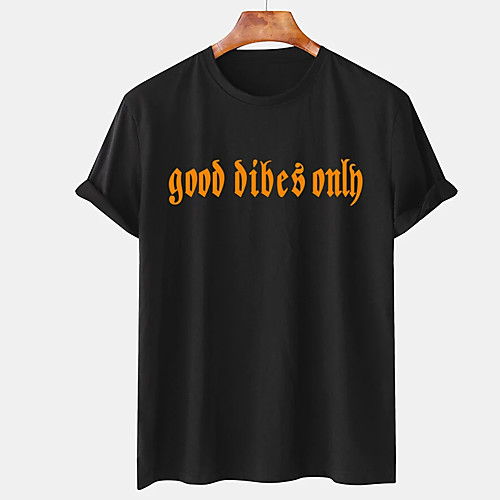 

Men's Unisex Tee T shirt Hot Stamping Graphic Prints Letter Plus Size Print Short Sleeve Casual Tops Cotton Basic Designer Big and Tall Black